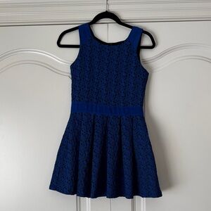 Elisa B Charming Navy Lace Kids Dress